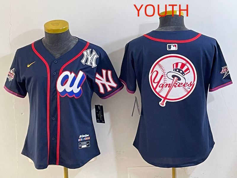 Youth 2025 New York Yankees Blank Drak Blue All star Nike MLB Jersey style 018->youth mlb jersey->Youth Jersey